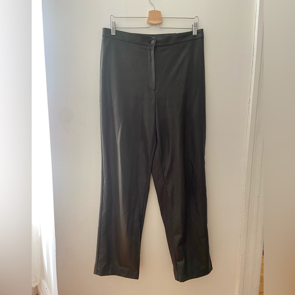 Vintage faux leather kaki pants - Picture 1 of 3
